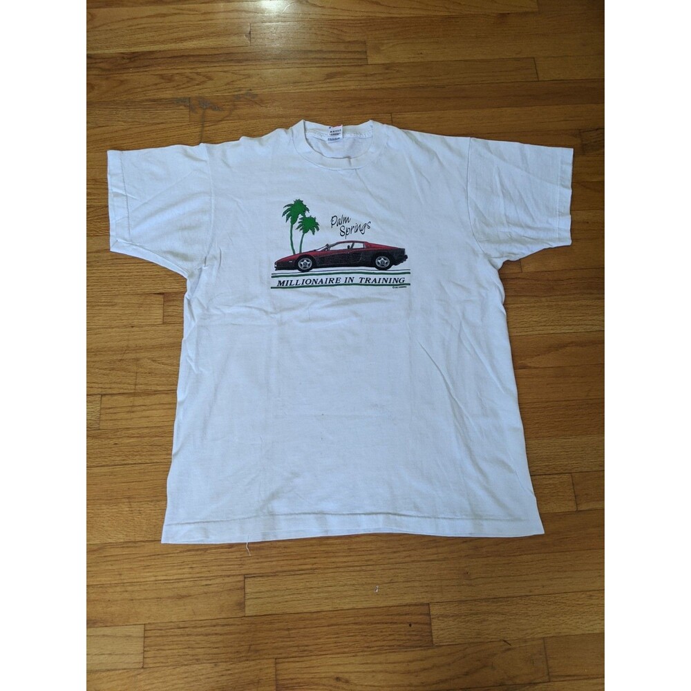 Vintage 1987 Palm Springs Millionaire Ferrari Testarossa Shirt XL 21.5x29